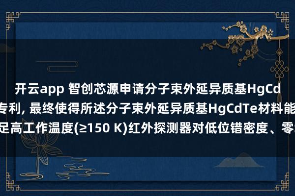开云app 智创芯源申请分子束外延异质基HgCdTe材料及其制备方法专利, 最终使得所述分子束外延异质基HgCdTe材料能够满足高工作温度(≥150 K)红外探测器对低位错密度、零Se扩散及高稳定性的核心要求