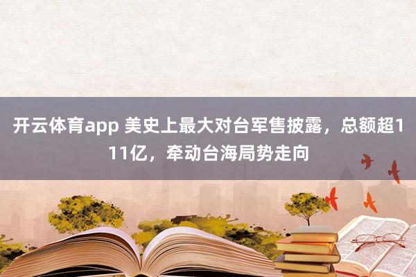 开云体育app 美史上最大对台军售披露,总额超111亿,牵动台海局势走向