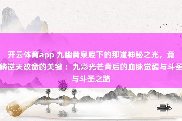 开云体育app 九幽黄泉底下的那道神秘之光，竟是彩鳞逆天改命的关键 ：九彩光芒背后的血脉觉醒与斗圣之路
